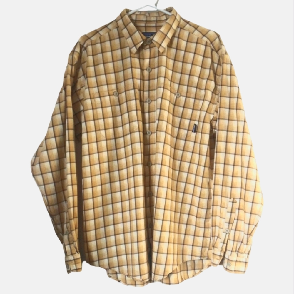 Patagonia Men's Organic Cotton Button Down Plaid Long Sleeve Shirt M
